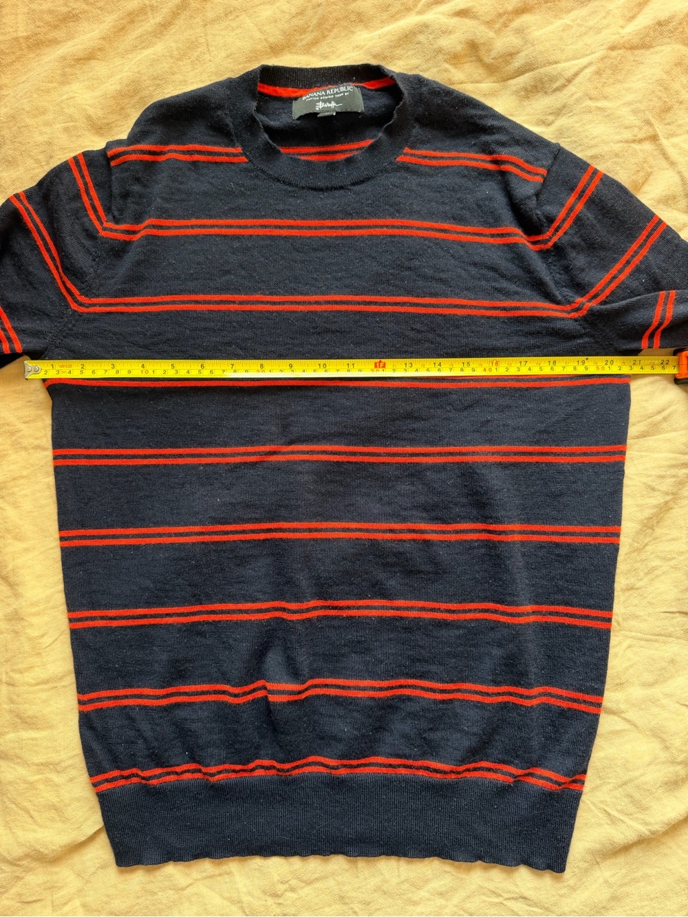 Banana Republic merino wool long sleeve polo shirt striped men’s medium - Picture 8 of 13